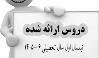دروس ارائه شده نیمسال اول تحصیلی 06-1405 دانشکده